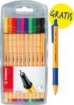 Stabilo Fineliner point 88 Etui 10 ST/10 Farben + 1 pointball