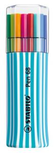 Stabilo Fasermaler Pen 68 Single pack hellb 15ST/15 Farben
