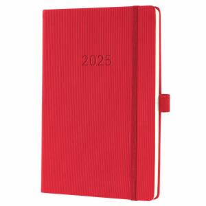 SIGEL C2564 Wochenkalender Conceptum 2025 - red - 1 Jahr - 2 Seiten = 1 Woche - Hardcover - 80 g/m² - ca. A5 - rot - 192 Seiten - PEFC-zertifiziert