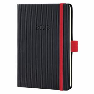 SIGEL C2509 Wochenkalender Conceptum 2025 - black-red ca. A6
