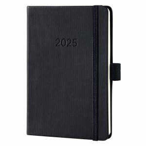 SIGEL C2513 Wochenkalender Conceptum 2025 - black ca. A6 - schwarz