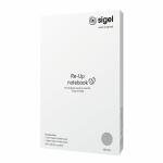 SIGEL RU100 Notizbuch Re-Up - kariert - ca. A5 - hellgrau - Softcover - 100 Seiten - NCP vegan-zertifiziert