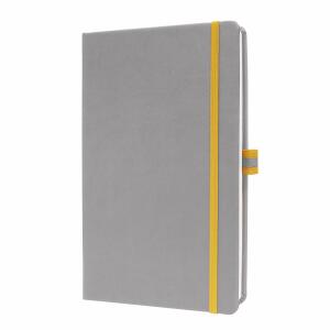 SIGEL LS101 Notizbuch Linescape - liniert - ca. A5 - hellgrau/gelb - Hardcover - 176 Seiten - FSC-zertifiziert