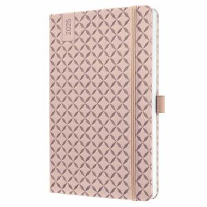 SIGEL J5131 Wochenkalender Jolie 2025 - pearl rose - 1 Jahr - 2 Seiten = 1 Woche - Hardcover - 80 g/m² - ca. A5 - rosé - 174 Seiten - FSC-zertifiziert
