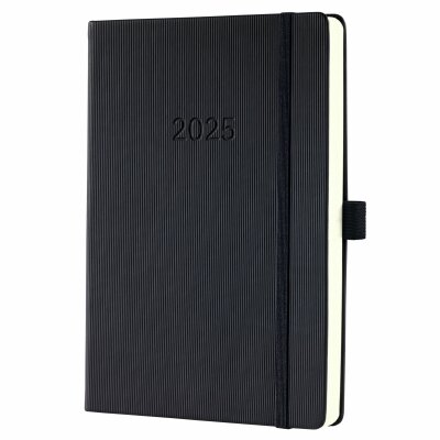 SIGEL C2510 Tageskalender Conceptum 2025 - black - 1 Jahr - 1 Seite = 1 Tag - Hardcover - 80 g/m² - ca. A5 - schwarz - 400 Seiten - PEFC-zertifiziert