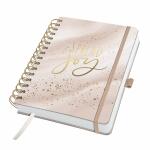 SIGEL JP205 Tagesplaner Jolie - Glittery Joy - undatiert - 110 Tage - 2 Seiten = links Notizen / rechts Planungsseite - Hardcover - 120 g/m² - ca. A5 - rosa/grau - 240 Seiten - FSC-zertifiziert - GB