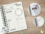 SIGEL JP205 Tagesplaner Jolie - Glittery Joy - undatiert - 110 Tage - 2 Seiten = links Notizen / rechts Planungsseite - Hardcover - 120 g/m² - ca. A5 - rosa/grau - 240 Seiten - FSC-zertifiziert - GB
