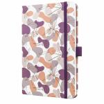 SIGEL J5359 Wochenkalender Jolie 2025 - Summer Linear Leaves - 1 Jahr - 2 Seiten = 1 Woche - Hardcover - 80 g/m² - ca. A5 - violett/rosa/weiß - 174 Seiten - FSC-zertifiziert