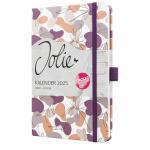 SIGEL J5359 Wochenkalender Jolie 2025 - Summer Linear Leaves - 1 Jahr - 2 Seiten = 1 Woche - Hardcover - 80 g/m² - ca. A5 - violett/rosa/weiß - 174 Seiten - FSC-zertifiziert