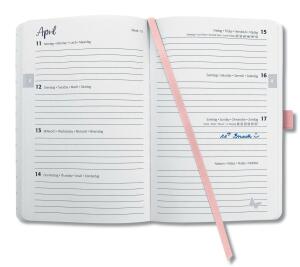 Sigel Wochenkalender Jolie 2022 Hardcover ca. A5 rose pink 174S.