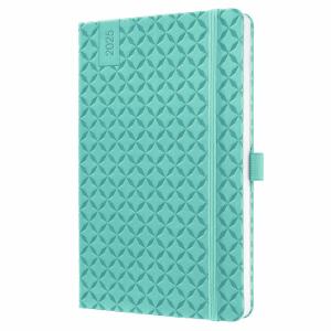 SIGEL J5103 Wochenkalender Jolie 2025 - aqua green - 1 Jahr - 2 Seiten = 1 Woche - Hardcover - 80 g/m² - ca. A5 - petrolgrün - 174 Seiten - FSC-zertifiziert