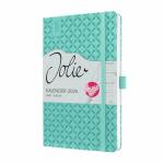 SIGEL J5103 Wochenkalender Jolie 2025 - aqua green - 1 Jahr - 2 Seiten = 1 Woche - Hardcover - 80 g/m² - ca. A5 - petrolgrün - 174 Seiten - FSC-zertifiziert