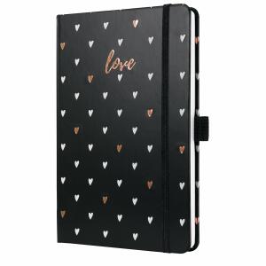 SIGEL J5335 Wochenkalender Jolie 2025 - Dark Love - 1 Jahr - 2 Seiten = 1 Woche - Hardcover - 80 g/m² - ca. A5 - schwarz - 174 Seiten - FSC-zertifiziert
