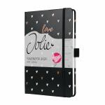 SIGEL J5335 Wochenkalender Jolie 2025 - Dark Love - 1 Jahr - 2 Seiten = 1 Woche - Hardcover - 80 g/m² - ca. A5 - schwarz - 174 Seiten - FSC-zertifiziert