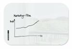 SIGEL GL303 Glas-Whiteboard Artverum - weiß - 100 x 65 x 1 cm - abgerundete Ecken - Sicherheitsglas (ESG), Stahl - GS-geprüft