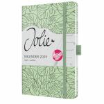 SIGEL J5353 Wochenkalender Jolie 2025 - Green Monstera - 1 Jahr - 2 Seiten = 1 Woche - Hardcover - 80 g/m² - ca. A5 - hellgrün/schwarz - 174 Seiten - FSC-zertifiziert