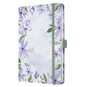 SIGEL J5337 Wochenkalender Jolie 2025 - Loose Florals Lilac - 1 Jahr - 2 Seiten = 1 Woche - Hardcover - 80 g/m² - ca. A5 - violett/grün - 174 Seiten - FSC-zertifiziert