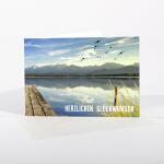 SIGEL DS618 Glückwunsch-Karten - Mountain landscapes by seasons - blau/grün/orange/violett - A6 - 12 Karten + Umschläge - inkl. weiße Umschläge