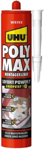 UHU POLY MAX 10 SEK SOFORT POWER Kartusche KLEBEN MONTIEREN DICHTEN