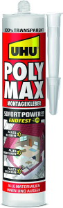 UHU POLY MAX SOFORT POW 10 SEK tran Kartusche KLEBEN MONTIEREN DICHTEN