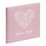 Pagna Gästebuch 25x25cm Prägung englisch 128S rosé