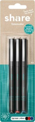 Edding Tintenroller schwarz-rot-blau 3er-Blister