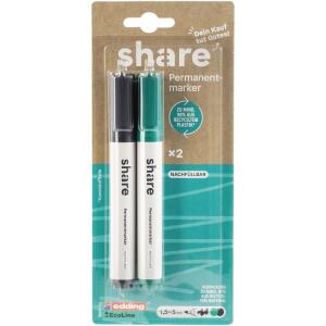 Edding Permanentmarker schwarz-grün 2er-Blister