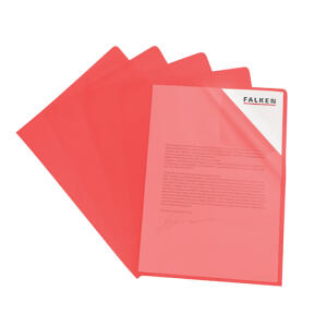 Aktenhüllen, A4, PP, Standard, genarbt, rot, 100er Beutel,
