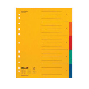 Register Karton, 24 x 29,7cm, Colorspan-Krt., 5-teilig, 5 Farben