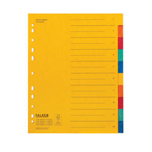 Register Karton, 24 x 29,7cm, Colorspan-Krt., 10-teilig, 5 Farben
