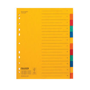 Register Karton, 24 x 29,7cm, Colorspan-Krt., 12-teilig, 5 Farben