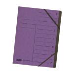 Ordnungsmappe Colorspan-Karton violett, 7 Fächer,  2 Gummizüge