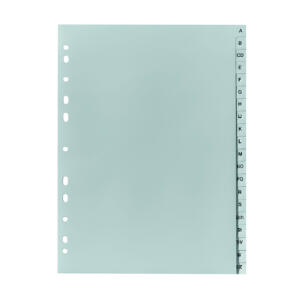PP Register, grau, für DIN A4 22,5 x 29,7cm, 20 tlg. Druck A-Z