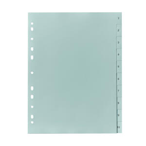 PP Register, grau, für DIN A4 22,5 x 29,7cm Druck 1 - 10