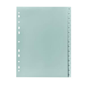 PP Register, grau, für DIN A4 22,5 x 29,7cm Druck 1 - 15