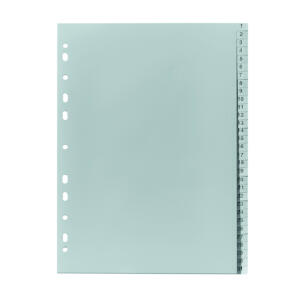 PP Register, grau, für DIN A4 22,5 x 29,7cm Druck 1 - 31