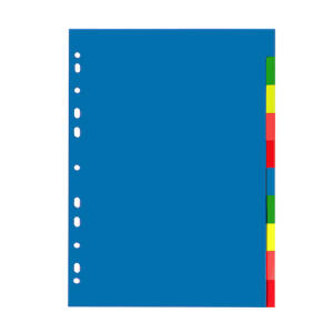 PP Register, für DIN A4,  22,5 x 29,7cm, vollfarbig, 10tlg., 2x5 Fa.