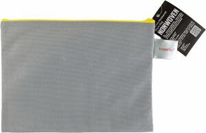 FSY Reissverschlussbeutel A5, non-woven-PP, opak hellgrau, Zipper gelb, 1 Stück