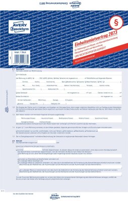 Zweckform Kopie von 2873 Einheitsmietvertrag - Wohnungen und Häuser, DIN A4, mit Übergabeprotokoll, gelb #1