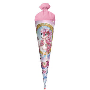 Roth Schultüte 70cm Einhorn Beauty Glitter rund Rot(h)-Spitze