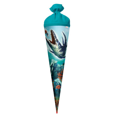 Roth Schultüte 70cm Dino Mosasaurus rund Filzverschluss Rot(h)-Spitze