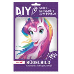 Roth Bügelbild Stickerei mit Druck, Einhorn , 13cmx20cm