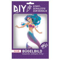 Roth Bügelbild Stickerei mit Druck, Meerjungfrau, 11,5cmx21cm