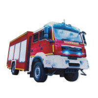Roth Bügelbild Stickerei, Feuerwehr, 14,5cmx18,5cm