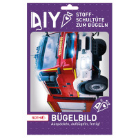 Roth Bügelbild Stickerei, Feuerwehr, 14,5cmx18,5cm