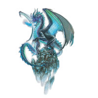 Roth Bügelbild Stickerei, Eisdrache, 13cmx20cm