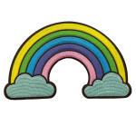Roth Bügelbild Stickerei mit Druck, Regenbogen, 11cmx17,5cm