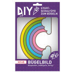 Roth Bügelbild Stickerei mit Druck, Regenbogen, 11cmx17,5cm
