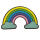 Roth Bügelbild Stickerei mit Druck, Regenbogen, 11cmx17,5cm