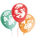 Roth 16 Stück Luftballons aus Naturkautschuk, 4 Farben 2 Motive